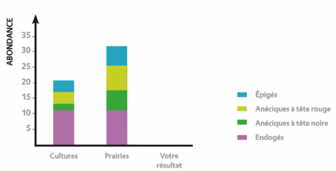 Graphique permettant de comparer vos données avec les moyennes nationales pour les cultures et les prairies